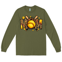 Army Green softball mom Long Sleeve Tee - Jasminsmagicworld