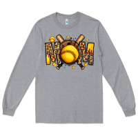 Heather Grey softball mom Long Sleeve Tee - Jasminsmagicworld