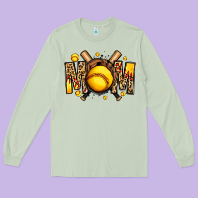 Softball Mom Long Sleeve Tee Designed By Jasminsmagicworld
