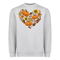 Heather Grey Fall Heart Heavyweight Sweatshirt - texasbilliewilder