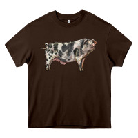 Chocolate Brown Spotted Pig Heavy Core Tee - LillyAllenDesigns