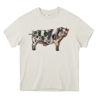 Cream Spotted Pig Heavy Core Tee - LillyAllenDesigns