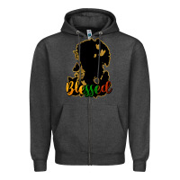 Charcoal Heather Blessed black history Zipper Hoodie - HowdyJamesFarm