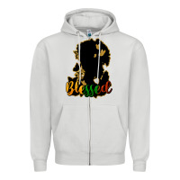 Dove Grey Blessed black history Zipper Hoodie - HowdyJamesFarm