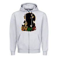 Heather Grey Blessed black history Zipper Hoodie - HowdyJamesFarm