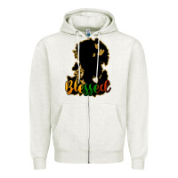 Oatmeal Heather Blessed black history Zipper Hoodie - HowdyJamesFarm