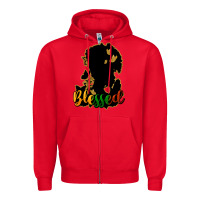 Red Blessed black history Zipper Hoodie - HowdyJamesFarm