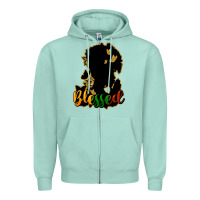 Seafoam Blessed black history Zipper Hoodie - HowdyJamesFarm