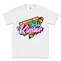 White hello kinder Classic Tee - JahusDesignShop