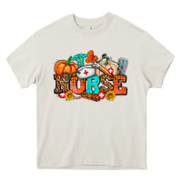 Cream nurse with fall element Heavy Core Tee - AdoDesignShop