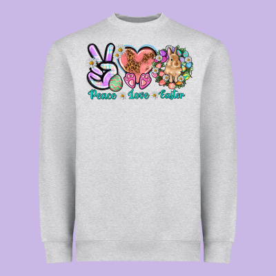 Peace Love Easter Heavyweight Sweatshirt Designed By Nancycooperartshop