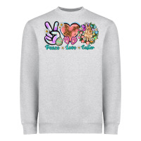 Heather Grey Peace love Easter Heavyweight Sweatshirt - NancyCooperArtShop