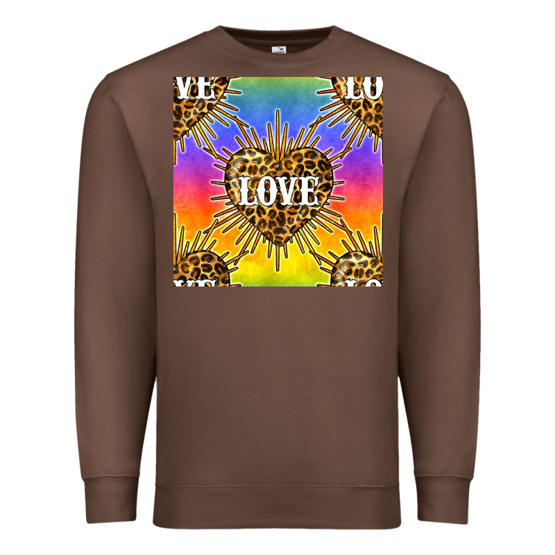 Pride Lgbtq Leopard Love Heart Seamless Pattern Premium Sweatshirt by BundleAndBundleShop | Teevron