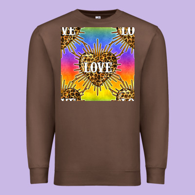 Pride Lgbtq Leopard Love Heart Seamless Pattern Premium Sweatshirt Designed By Bundleandbundleshop