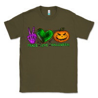 Army Green peace love halloween Classic Tee - BundleAndBundleShop