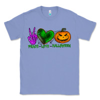 Colony Blue peace love halloween Classic Tee - BundleAndBundleShop