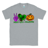 Heather Grey peace love halloween Classic Tee - BundleAndBundleShop
