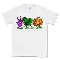 White peace love halloween Classic Tee - BundleAndBundleShop