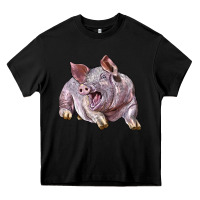 Black Landrace Pig Heavy Core Tee - LillyAllenDesigns