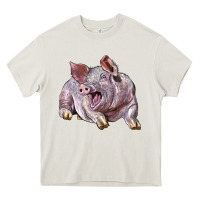 Cream Landrace Pig Heavy Core Tee - LillyAllenDesigns