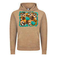 Vintage Coffee fall pumpkin distressed background Vintage Hoodie - BundleAndBundleShop