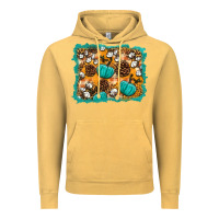 Vintage Mustard fall pumpkin distressed background Vintage Hoodie - BundleAndBundleShop