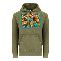 Vintage Olive fall pumpkin distressed background Vintage Hoodie - BundleAndBundleShop