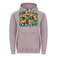 Vintage Zinc fall pumpkin distressed background Vintage Hoodie - BundleAndBundleShop