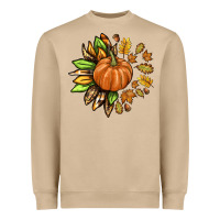 Mushroom Fall Sunflower with Pumpkin Heavyweight Sweatshirt - texasbilliewilder