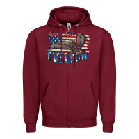 Burgundy Long live freedom 4th of july Zipper Hoodie - CowGirlArtShop