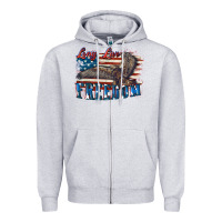 Heather Grey Long live freedom 4th of july Zipper Hoodie - CowGirlArtShop