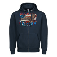 Navy Long live freedom 4th of july Zipper Hoodie - CowGirlArtShop