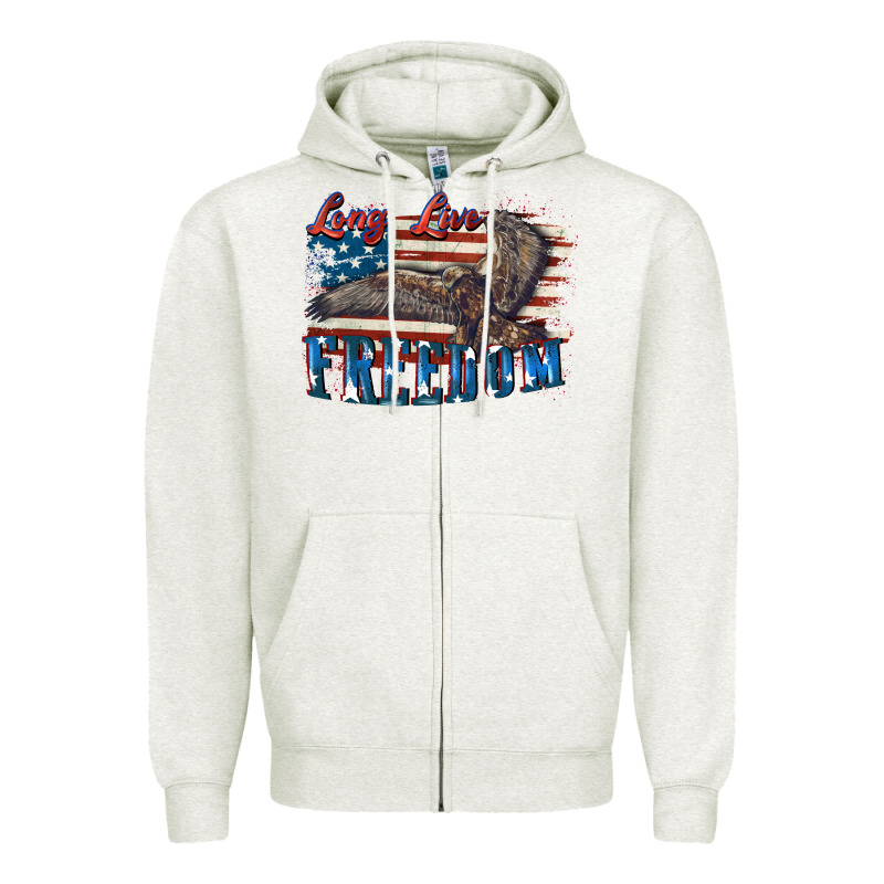 Long Live Freedom 4th Of July Zipper Hoodie by CowGirlArtShop | Teevron