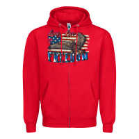 Red Long live freedom 4th of july Zipper Hoodie - CowGirlArtShop