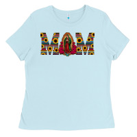 Baby Blue mom lady of guadalupe  serape sunflower Ladies Tee - Jasminsmagicworld