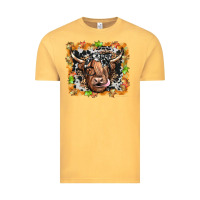 Vintage Mustard highland cow Vintage Tee - JahusDesignShop