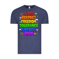 Vintage Denim love respect freedom tolerance equality pride Vintage Tee - LillyAllenDesigns