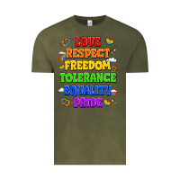 Vintage Olive love respect freedom tolerance equality pride Vintage Tee - LillyAllenDesigns