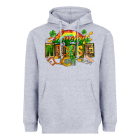 Heather Grey lucky nurse  St. Patricks Day Heavyweight Hoodie - FaDigitalArtStudio