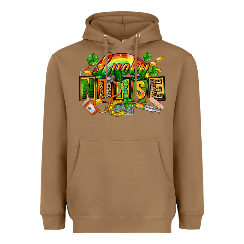 Lucky Nurse  St. Patricks Day Heavyweight Hoodie by FaDigitalArtStudio | Teevron