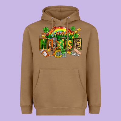 Lucky Nurse  St. Patricks Day Heavyweight Hoodie Designed By Fadigitalartstudio