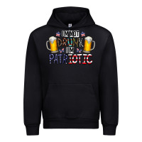Black I'm Not Drunk I'm Patriotic Urban Hoodie - CowhideDigitalArt