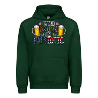 Forest Green I'm Not Drunk I'm Patriotic Urban Hoodie - CowhideDigitalArt
