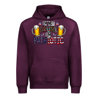 Mauve Wine I'm Not Drunk I'm Patriotic Urban Hoodie - CowhideDigitalArt