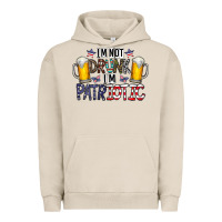 Pigment French Oak I'm Not Drunk I'm Patriotic Urban Hoodie - CowhideDigitalArt