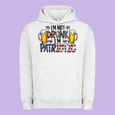 I'm Not Drunk I'm Patriotic Urban Hoodie Designed By Cowhidedigitalart