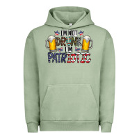 Pigment Oil Green I'm Not Drunk I'm Patriotic Urban Hoodie - CowhideDigitalArt