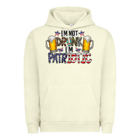 Pigment Pistachio I'm Not Drunk I'm Patriotic Urban Hoodie - CowhideDigitalArt