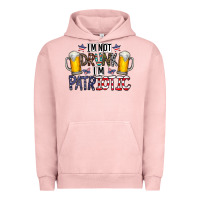 Pigment Salmon I'm Not Drunk I'm Patriotic Urban Hoodie - CowhideDigitalArt