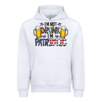 White I'm Not Drunk I'm Patriotic Urban Hoodie - CowhideDigitalArt